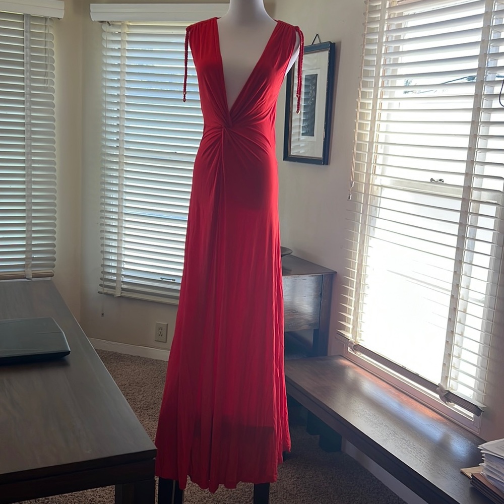 Heidi Klein Large Red Micro-modal Coverup New Without Tags